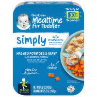 Gerber Mealtime for Toddler Mashed Potatoes & Gravy, with Roasted Chicken, Toddler (12+months), 6.6 Ounce