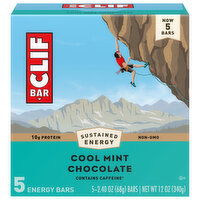 Clif Bar Energy Bars, Cool Mint Chocolate, 5 Each