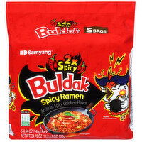 Samyang Buldak 2x Spicy Chicken Flavor Spicy Ramen, 5 Each