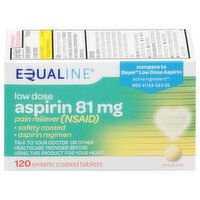 Equaline Aspirin, Low Dose, 81 mg, Enteric Coated Tablets, 120 Each