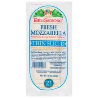 BelGioioso Cheese, Fresh Mozzarella, Thin Sliced, 21 Each