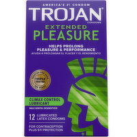 Trojan  Condoms Pleasures Extended Lubricated Latex, 12 Each