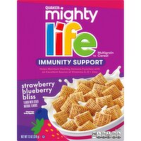 Quaker Mighty Life Multigrain Cereal Immunity Support Strawberry Blueberry Bliss, 13 Ounce