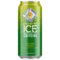 Sparkling Ice + Caffeine Citrus Twist Sparkling Water, 16 Fluid ounce