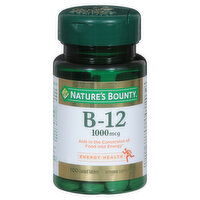 Nature's Bounty Vitamin B12, Energy Health, 1000 mcg, Tablets, 100 Each