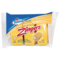 Hostess Zingers Cakes, Iced Vanilla, 3 Each