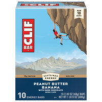 Clif Bar Energy Bars, Peanut Butter Banana, 10 Each