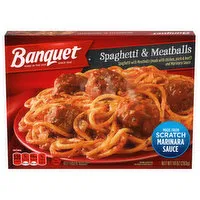 Banquet Classic Spaghetti and Meatballs, Frozen Meal, 10 Ounce