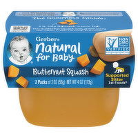 Gerber Natural for Baby Butternut Squash, Supported Sitter 1st Foods, 2 Each