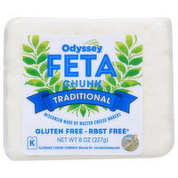 Odyssey Cheese, Feta, Traditional, Chunk, 8 Ounce