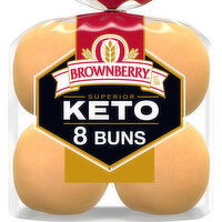 Brownberry Keto White Buns, 8 count, 12 oz, 8 Each