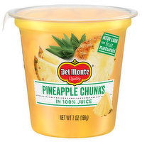 Del Monte Pineapple Chunks, In 100% Juice, 7 Ounce