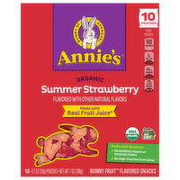 Annie's Fruit Flavored Snacks, Organic, Bunny, Summer Strawberry, 10 Each