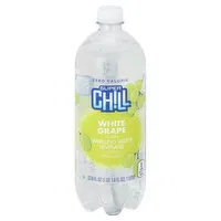 Super Chill Sparkling Water, Zero Calorie, White Grape, 33.8 Ounce