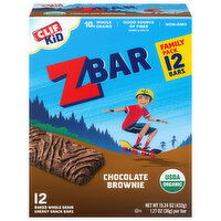 Zbar Energy Snack Bars, Whole Grain, Baked, Chocolate Brownie, Family Pack, 12 Each