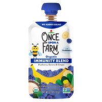 Once Upon a Farm Immunity Blend, Organic, Blueberry, Banana & Ginger, 3.2 Ounce