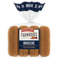 Pepperidge Farm Farmhouse Buns, Top Sliced, Brioche, 8 Each