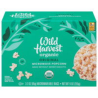 Wild Harvest Microwave Popcorn, Organic, Orginal, 3 Each