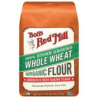 Bob's Red Mill Whole Wheat Flour, Organic, 100% Stone Ground, 5 Pound