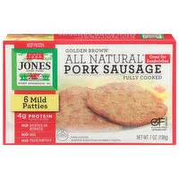 Jones Dairy Farm Pork Sausage Patties, Mild , Golden Brown, 6 Each