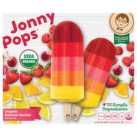 JonnyPops Pops, Organic, Summer Sunrise, 8 Each