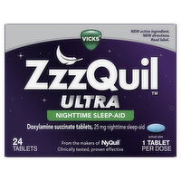 Vicks Ultra ZzzQuil ULTRA, Sleep Aid, Doxylamine Succinate 25mg, Sleep Aids for Adults, Nighttime Sleep Aid, 24 Tablets, 24 Each