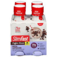 SlimFast Meal Replacement Shake, Mocha Cappuccino, Coffee House, 4 Each