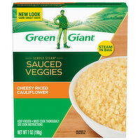 Green Giant Simply Steam Lightly Sauced Cheesy Riced Cauliflower, 7 Ounce