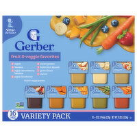Gerber Fruit & Veggie Favorites Sitter 2nd Foods  Fruit & Veggie Purees Variety Pack, 16 Each