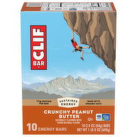 CLIF BAR - Crunchy Peanut Butter - Made with Organic Oats - Energy Bars - Non-GMO - Plant Based Protein Bars (10 Pack), 24 Ounce