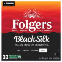 Folgers K-Cup Pods Dark Black Silk Coffee, 32 Each