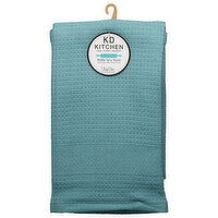 KD Kitchen Towel, Waffle Terry, Aqua Haze, 1 Each