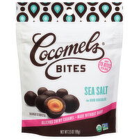 Cocomels Dark Chocolate. Sea Salt, Bites, 3.5 Ounce