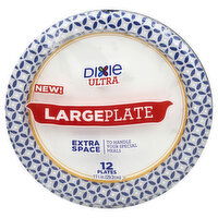 Dixie Ultra 11-1/2 Inches Large Extra Space Plates, 12 Each