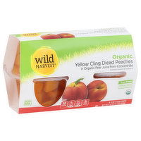 Wild Harvest Organic Peaches, Yellow Cling, Diced, 4 Each