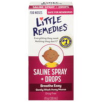 Little Remedies Saline Spray + Drops, Breathe Easy, For Noses, 1 Fluid ounce