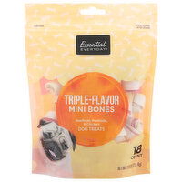 Essential Everyday Dog Treats, Triple-Flavor, Mini Bones, 18 Each