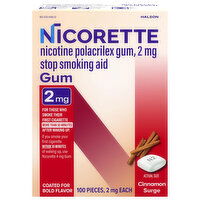 Nicorette Stop Smoking Aid, Cinnamon Surge, 2 mg, Gum, 100 Each