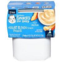 Gerber Snacks for Baby Yogurt Blends Snack, Peach, Sitter (2nd Foods), 2 Pack, 2 Each