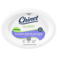 Chinet Classic Compostable Sampler Platters, 22 Each