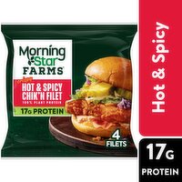 NaN MorningStar Farms Chik'n Filets, Hot and Spicy, 12 Ounce