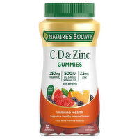 Nature's Bounty Vitamin C, D & Zinc, Immune Health, Gummies, Citrus Berry Flavored, 70 Each