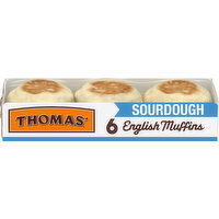 Thomas' Sourdough Plain English Muffins, 6 count, 12 oz, 6 Each