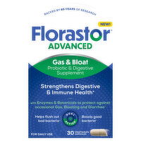 Florastor Gas & Bloat, Dual Action, Capsules, 30 Each