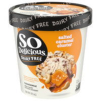 So Delicious Dairy Free Non-Dairy Cashewmilk Salted Caramel Cluster Frozen Dessert, 1 Pint