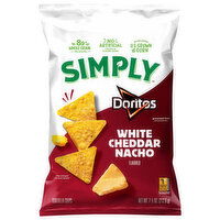 Doritos Simply Tortilla Chips, White Cheddar Nacho Flavored, 7.5 Ounce