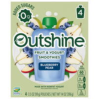 Outshine Smoothies, Blueberry Pear, Fruit & Yogurt, 4 Each