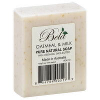 Bela Soap, Pure Natural, with Organic Shea Butter, Oatmeal & Milk, 3.5 Ounce