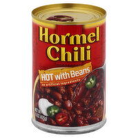 Hormel Chili, Hot with Beans, 15 Ounce