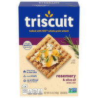 TRISCUIT Rosemary & Olive Oil Whole Grain Wheat Crackers, 8.5 Ounce